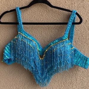 Sky blue belly dance bra and belt